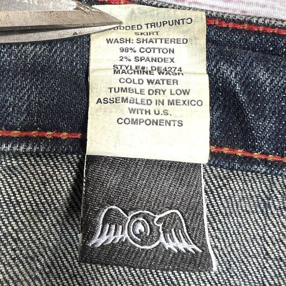 Von Dutch Denim Jean Stud Y2K Skirt Size L - Picture 10 of 12